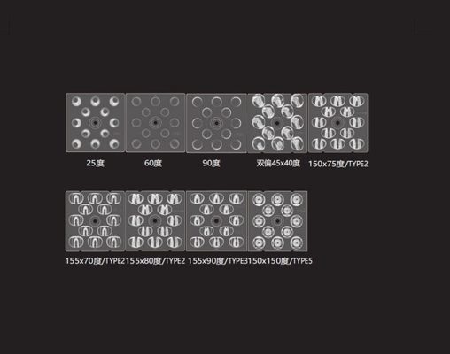 Çoklu Lens Dizisi 12'si 1 Arada Tip I LED 3030 Sokak Lambası Lensi 50x50mm